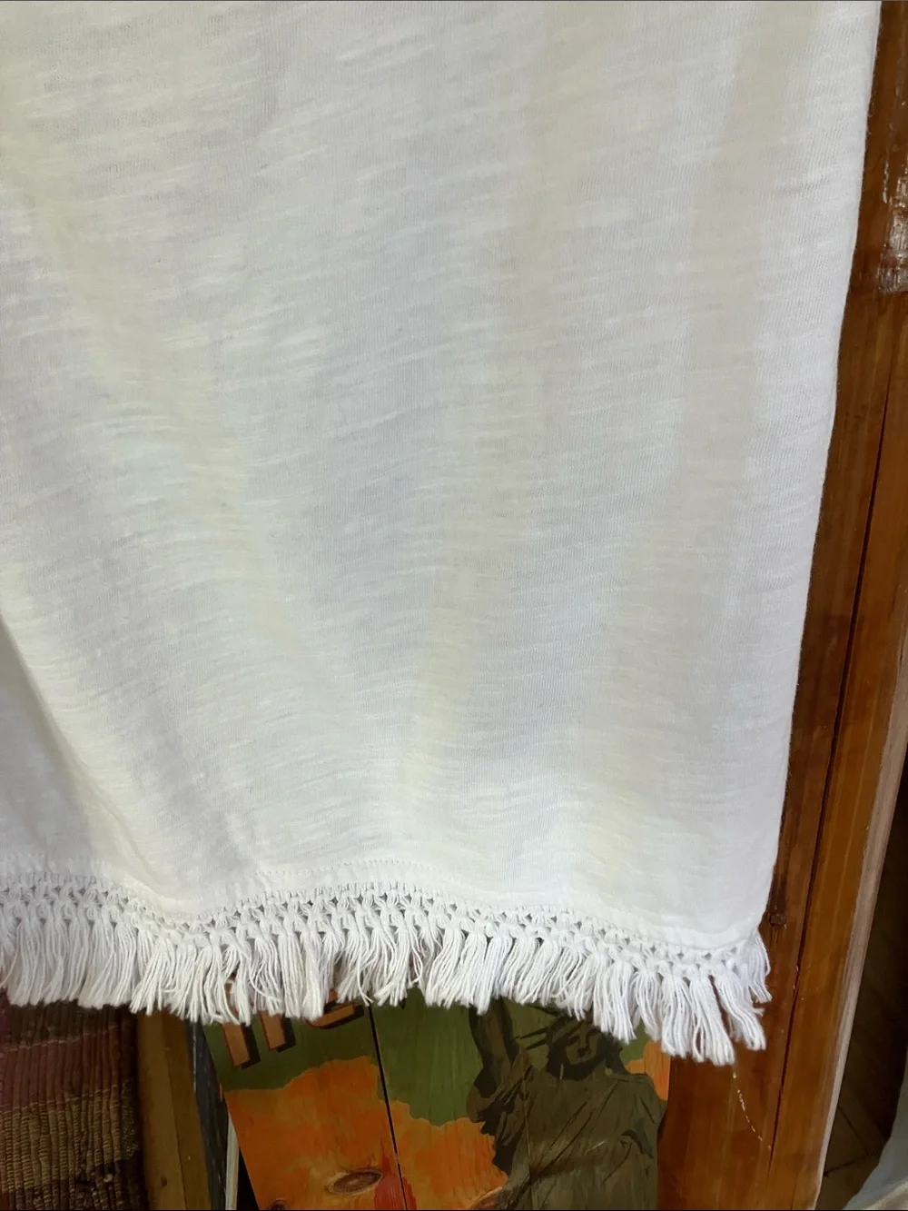 J. Crew White Fringe-Trim Tank Top
